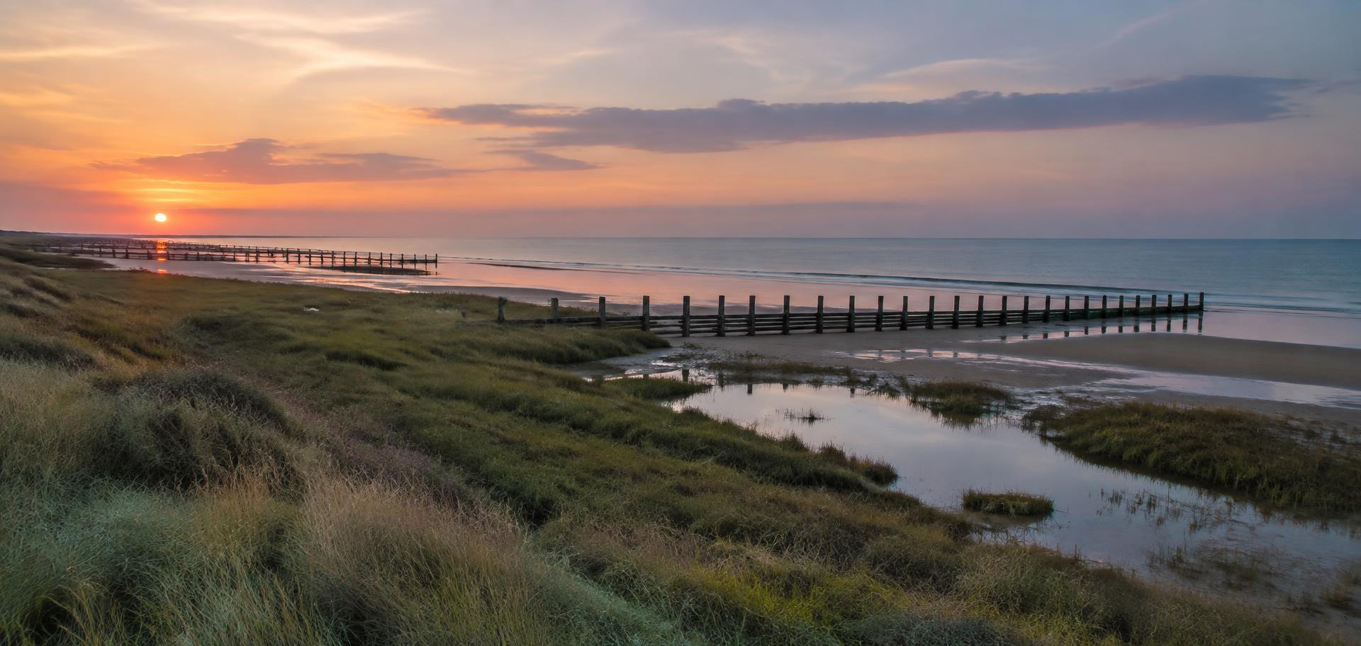 The Norfolk coast at dusk