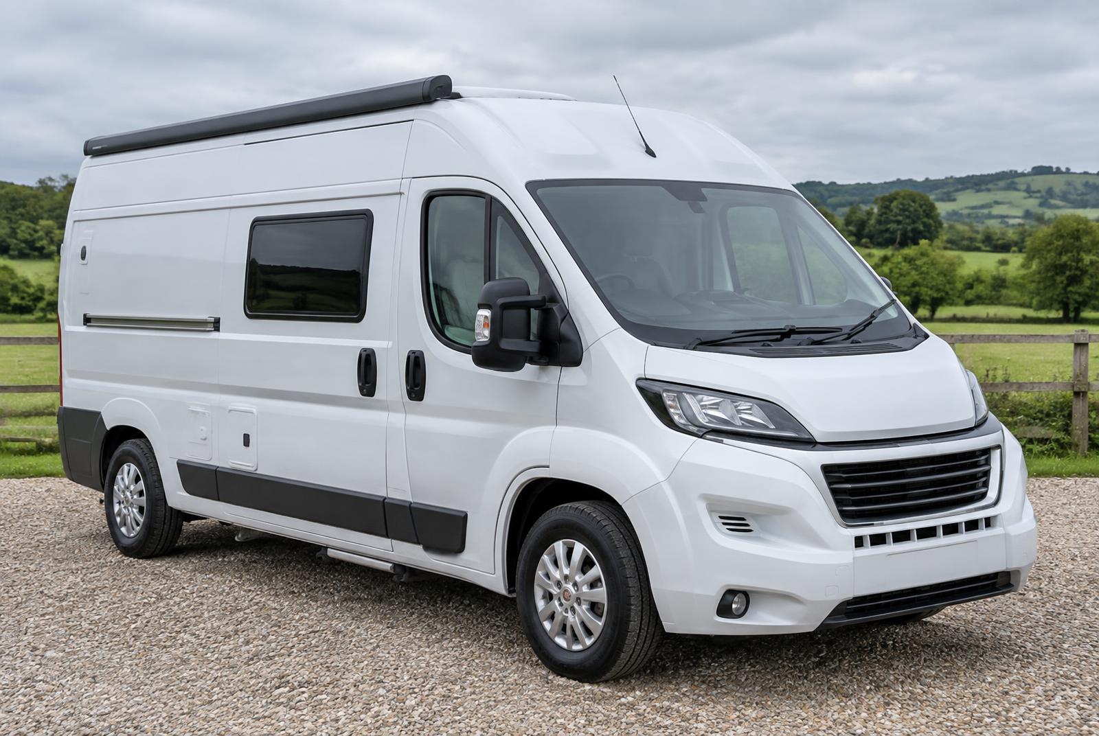 Two-berth panel van conversion, front three-quarter view